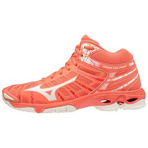 Tenis Para Voleibol Mizuno Wave Voltage Mid Mujer Naranjas/Blancos | Mexico-316082